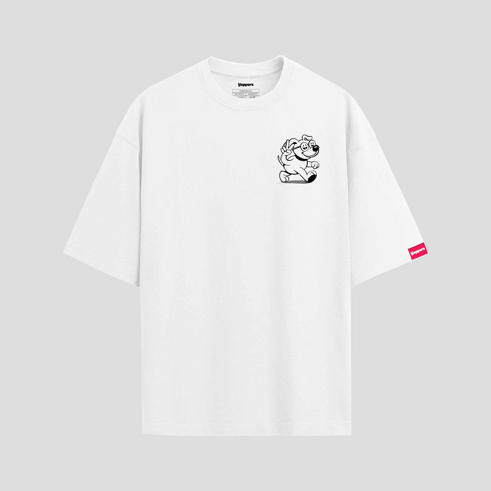 White Oversized Graphic T-Shirt – “Vibing Higher” Unisex Streetwear Tee
