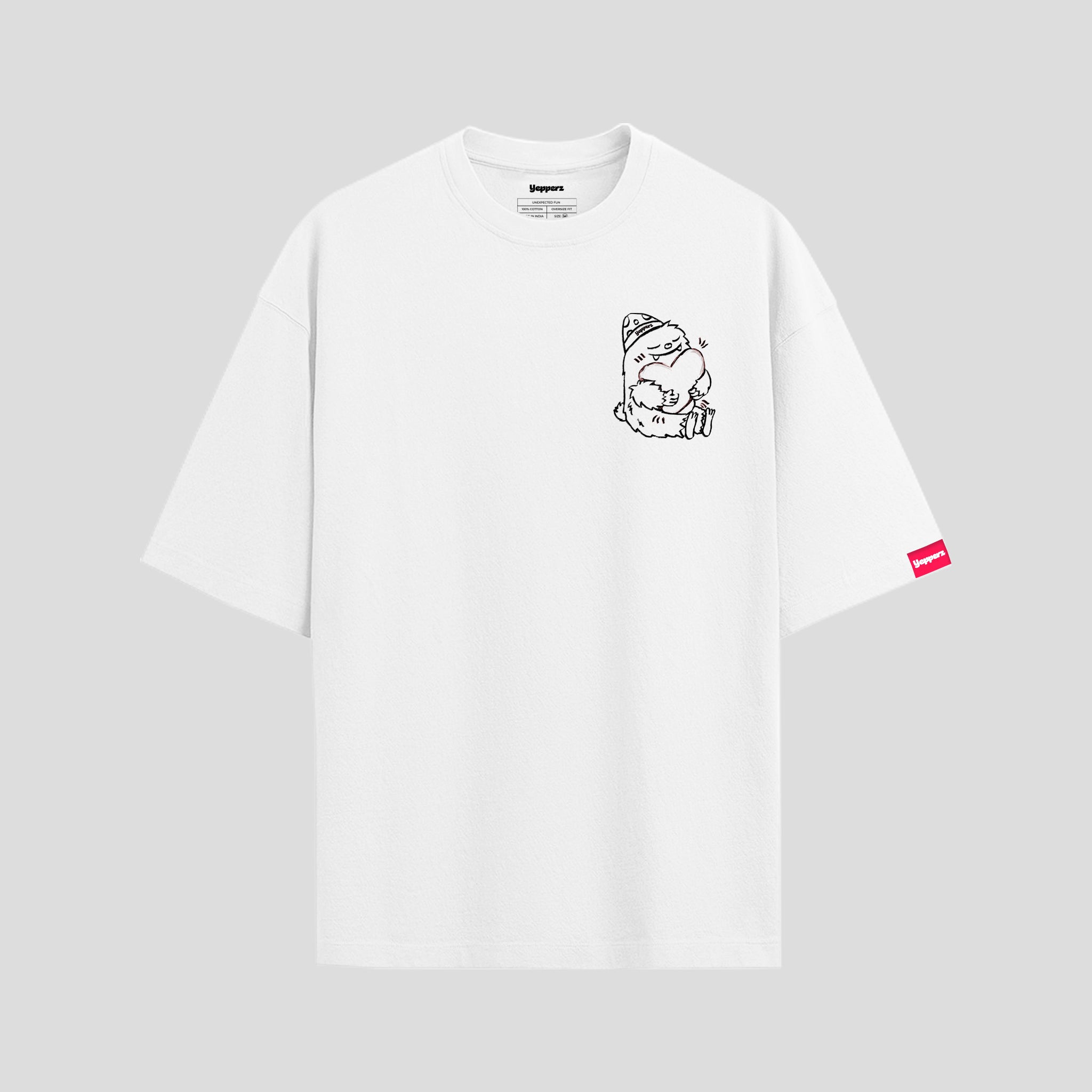 White Oversized Graphic T-Shirt – “Love In Progress” Unisex Streetwear Tee