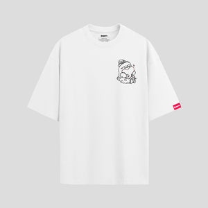 White Oversized Graphic T-Shirt – “Love In Progress” Unisex Streetwear Tee