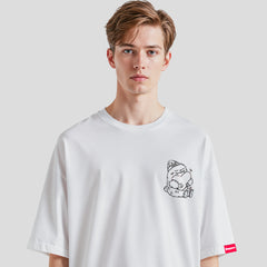 White Oversized Graphic T-Shirt – “Love In Progress” Unisex Streetwear Tee
