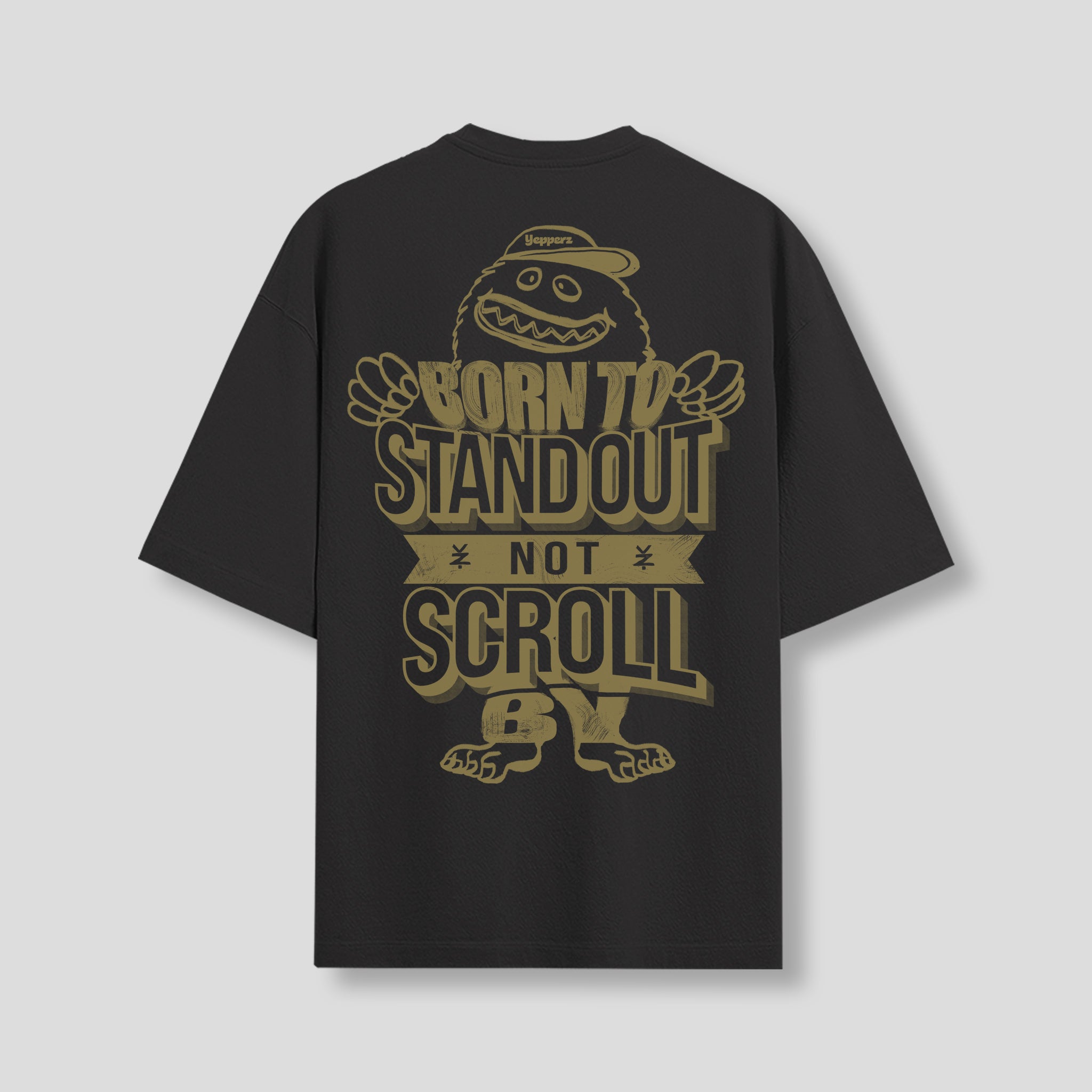 Black Oversized Graphic T-Shirt – “Born To Stand Out” Unisex Streetwear Tee