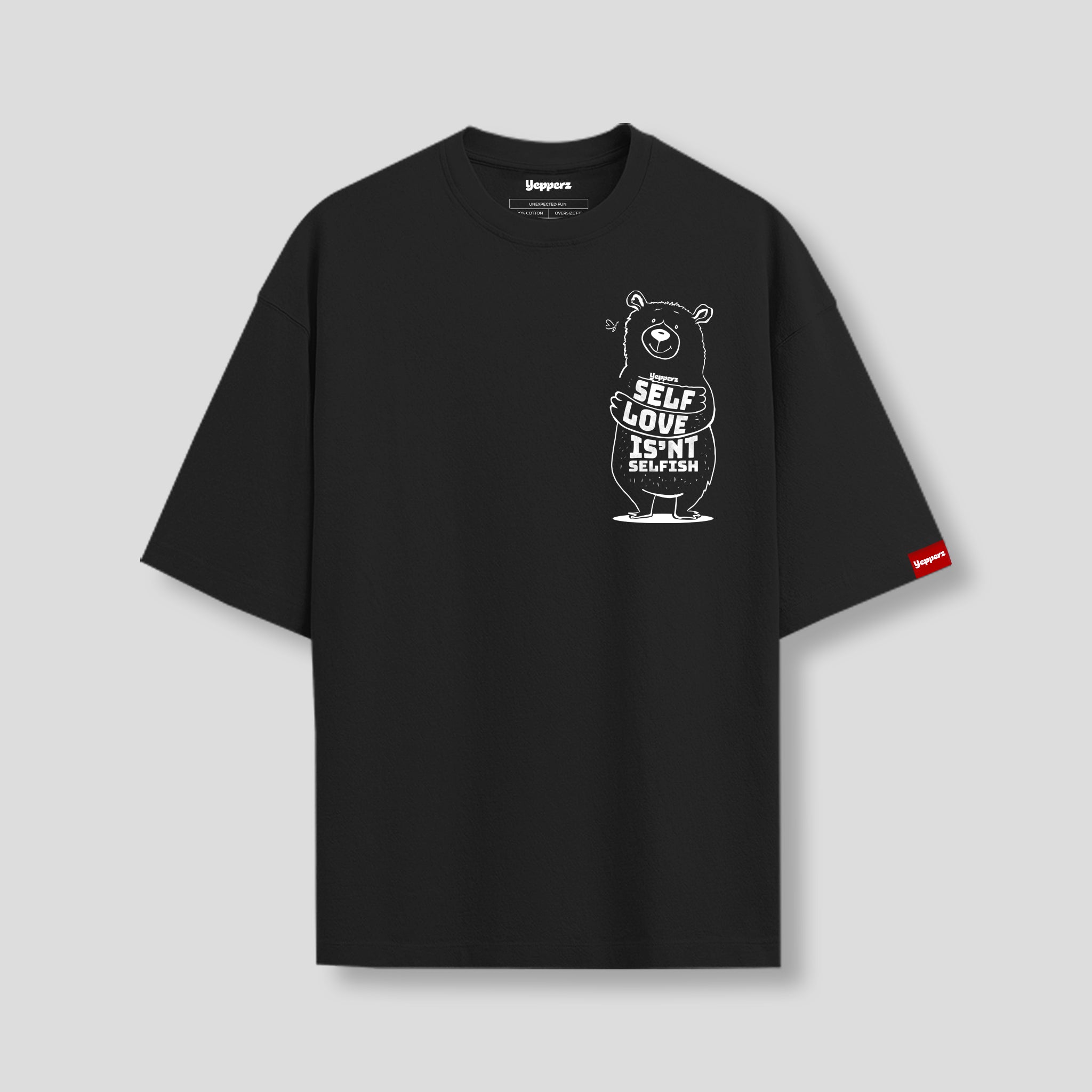 Black Oversized Graphic T-Shirt – “Self Love Isn’t Selfish” Unisex Streetwear Tee