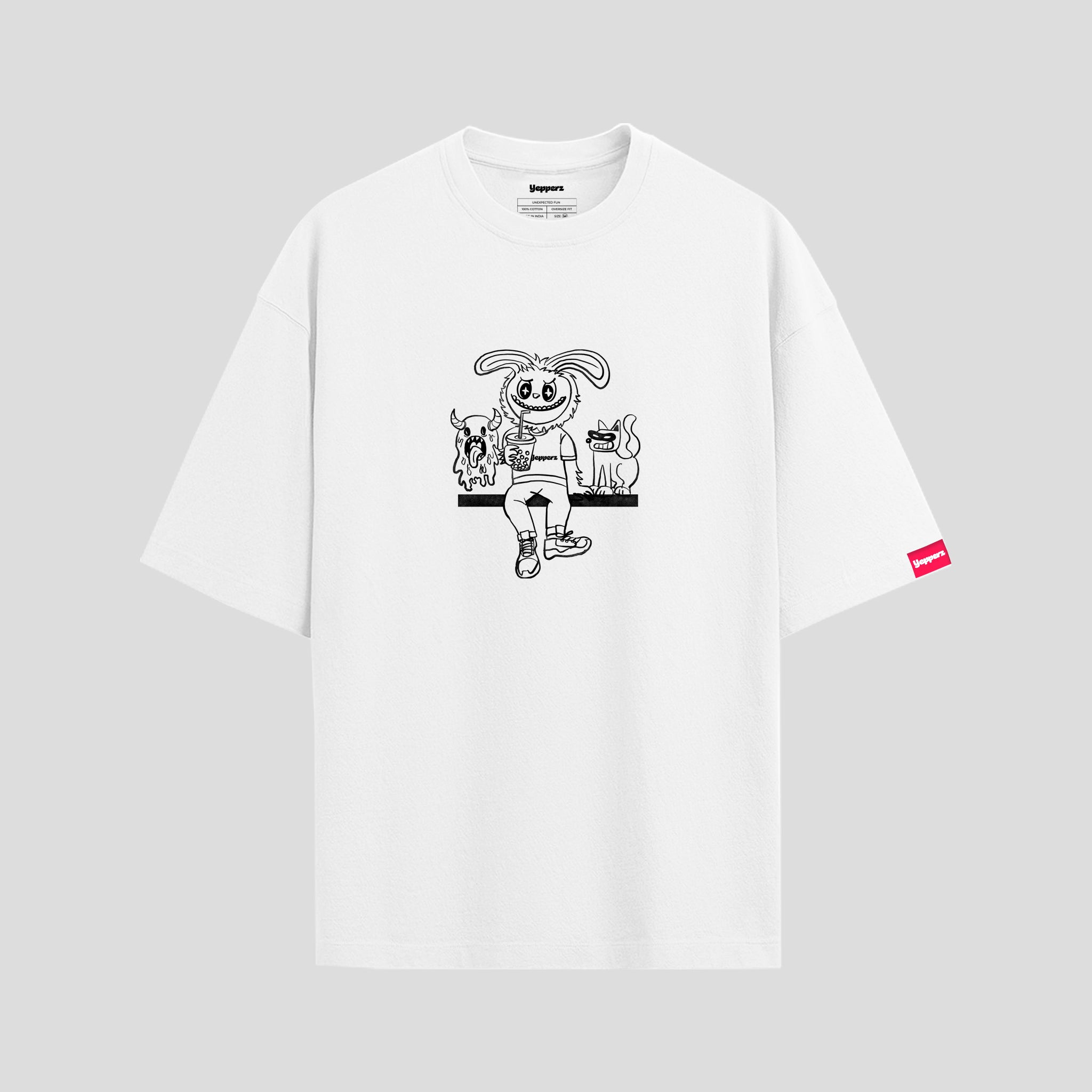 White Oversized Graphic T-Shirt – “Disclaimer” Unisex Streetwear Tee