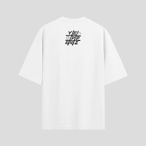 White Oversized Graphic T-Shirt – “Game On” Unisex Streetwear Tee