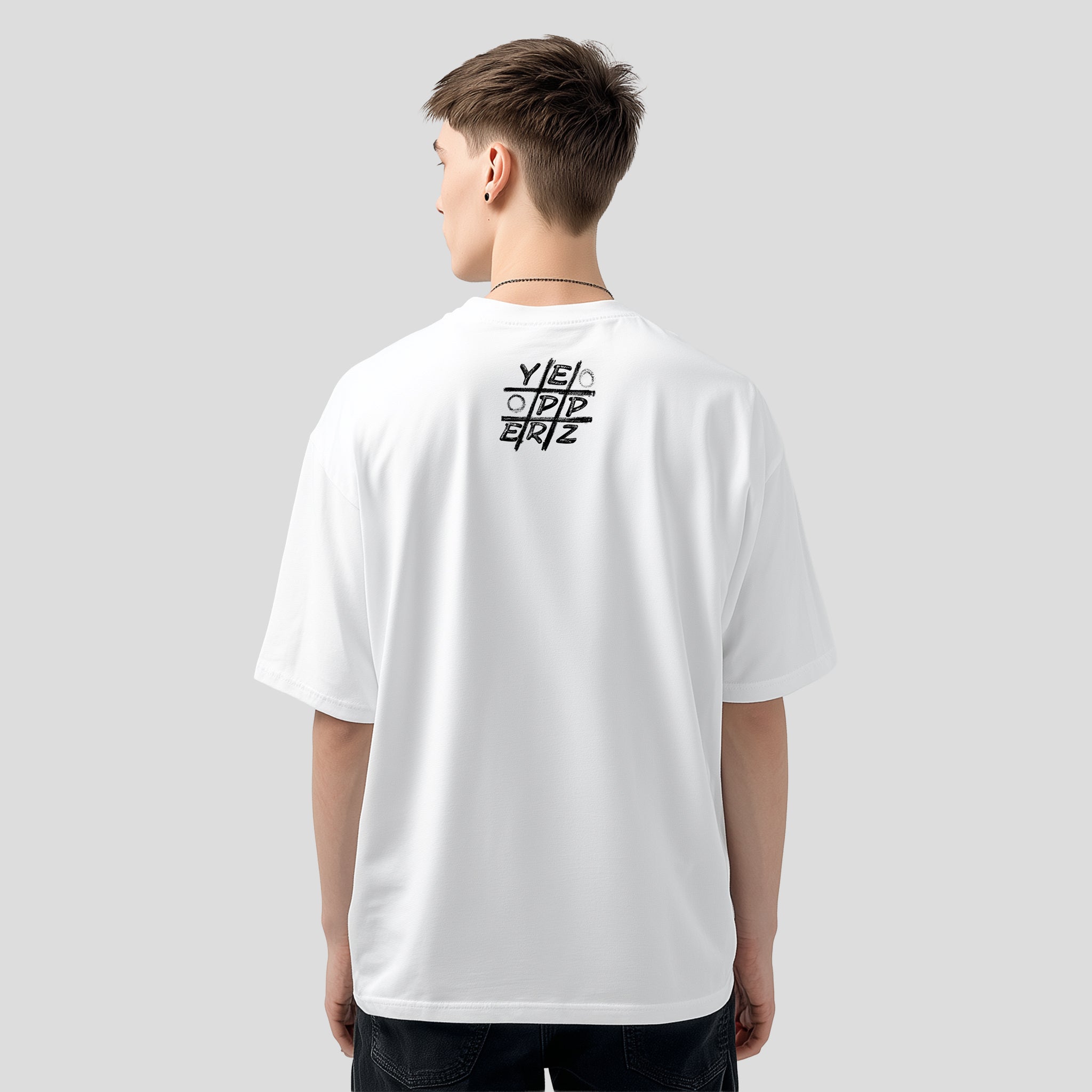 White Oversized Graphic T-Shirt – “Game On” Unisex Streetwear Tee