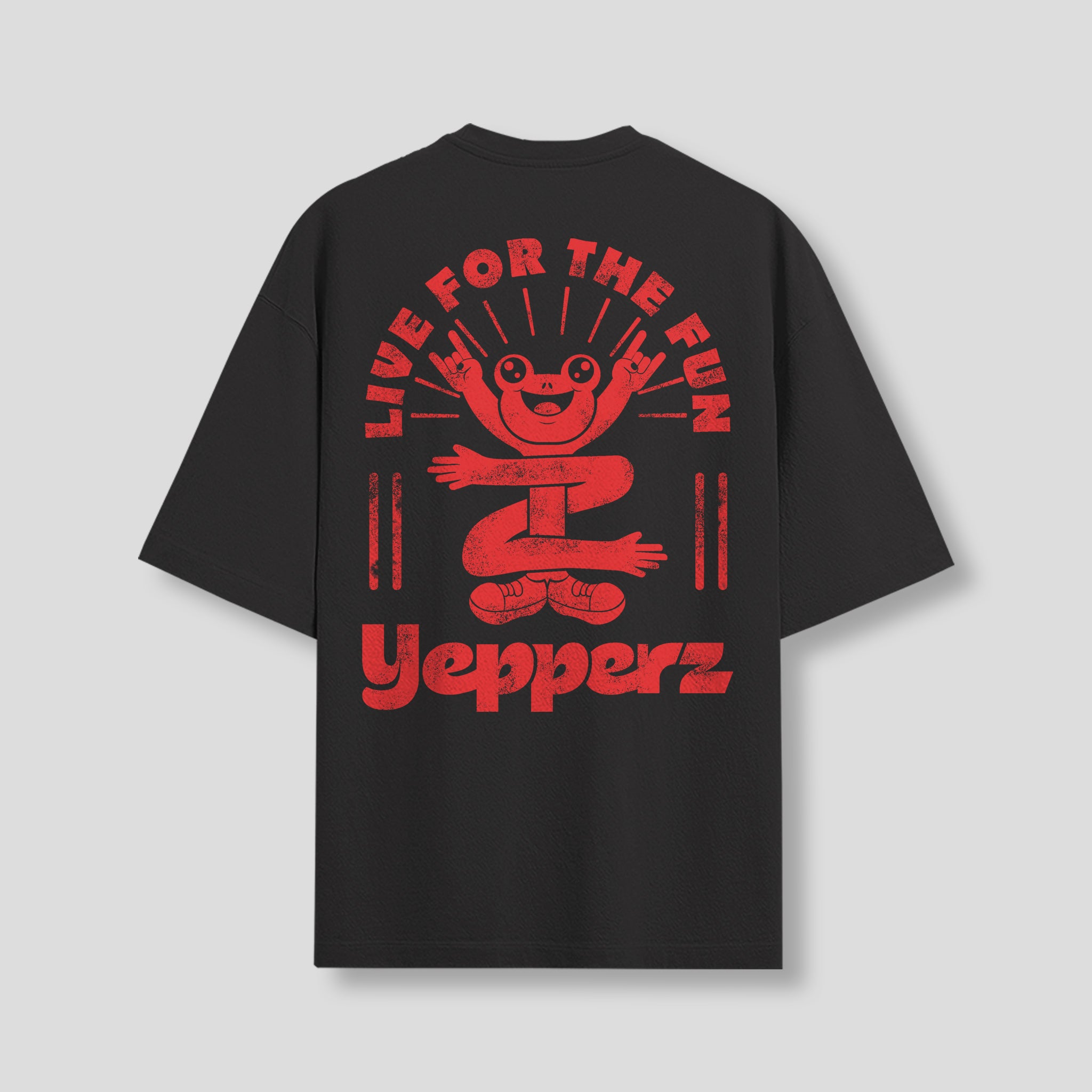 Black Oversized Graphic T-Shirt – “Live For The Fun” Unisex Streetwear Tee