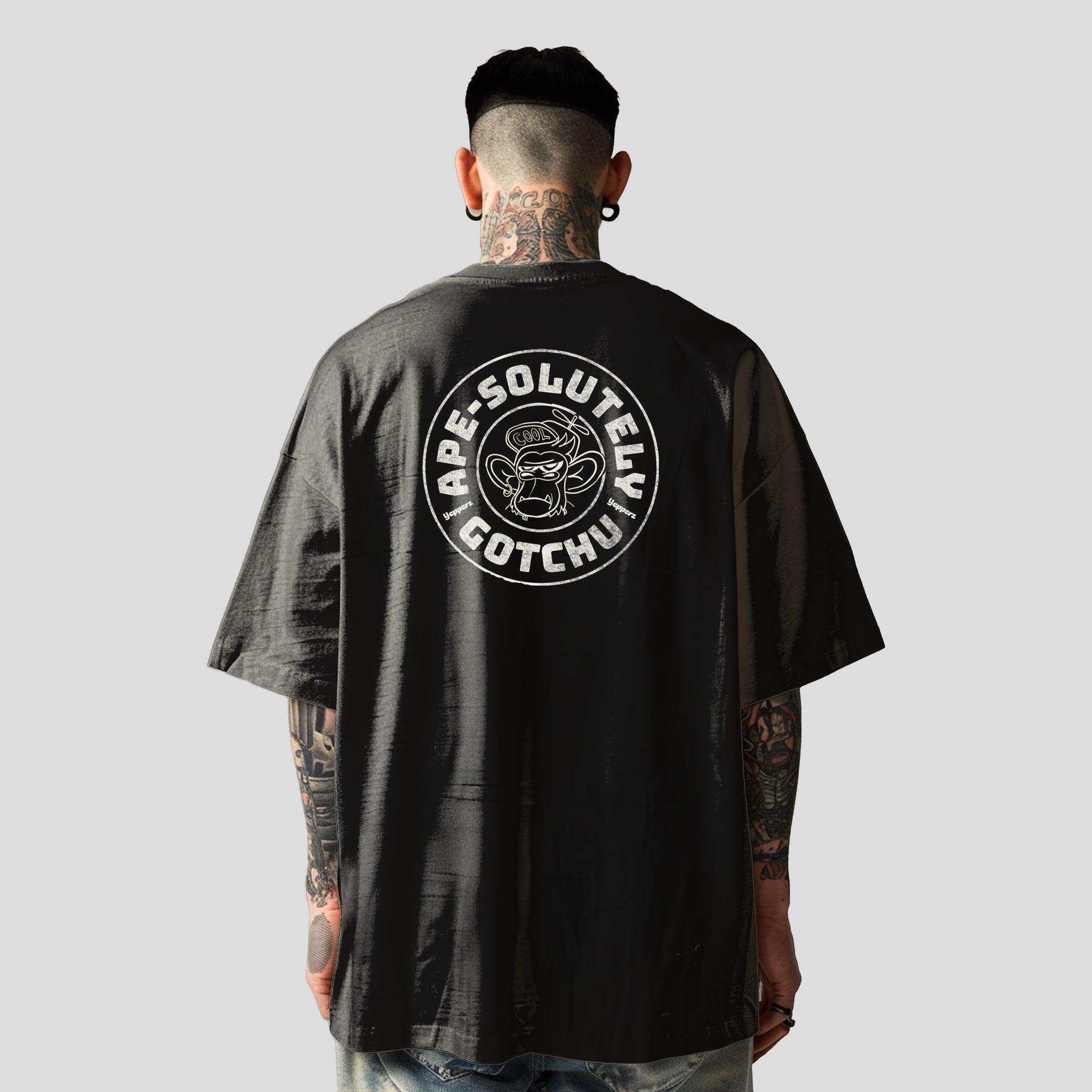 Black Oversized Graphic T-Shirt – “Ape-solutely Gotchu” Unisex Streetwear Tee