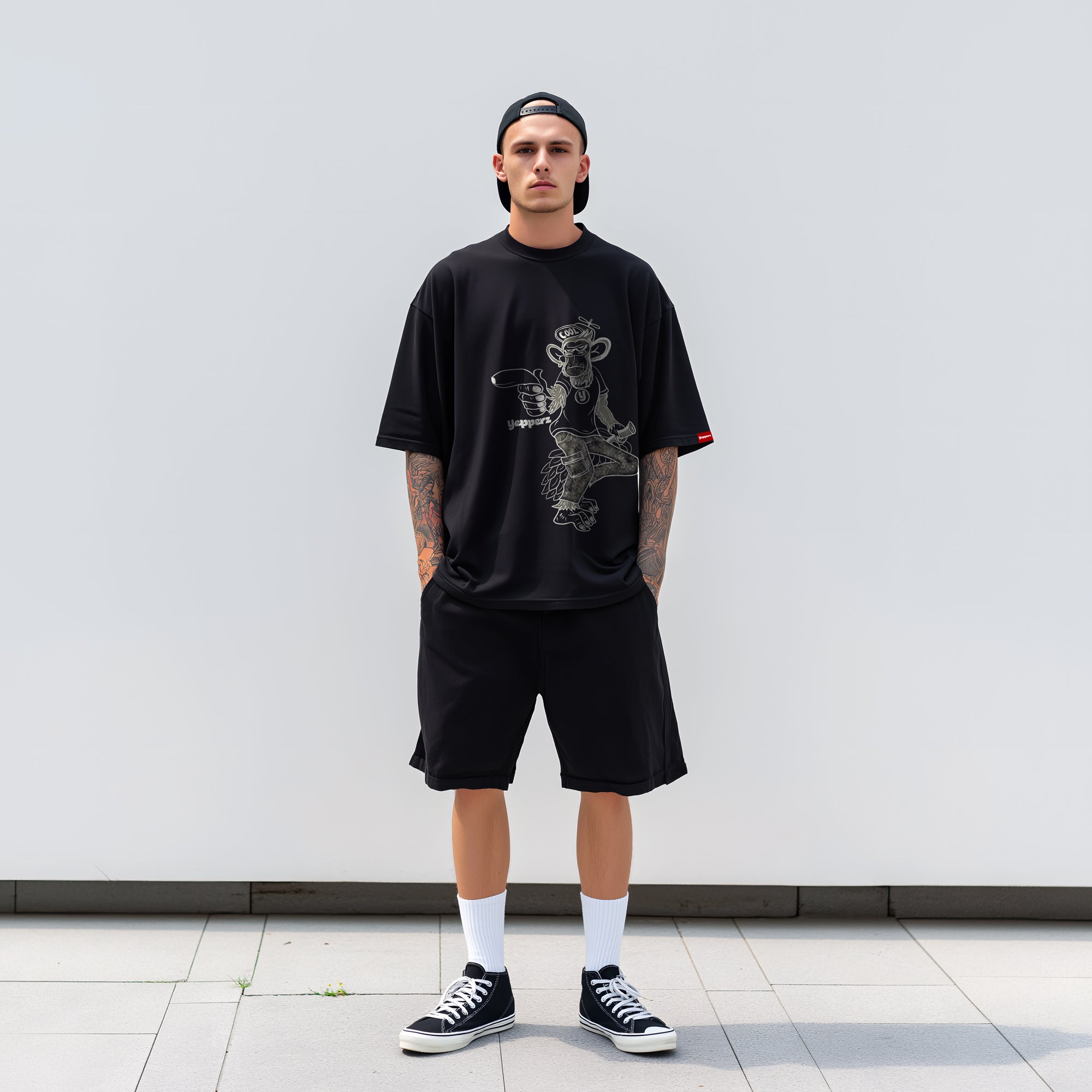Black Oversized Graphic T-Shirt – “Ape-solutely Gotchu” Unisex Streetwear Tee