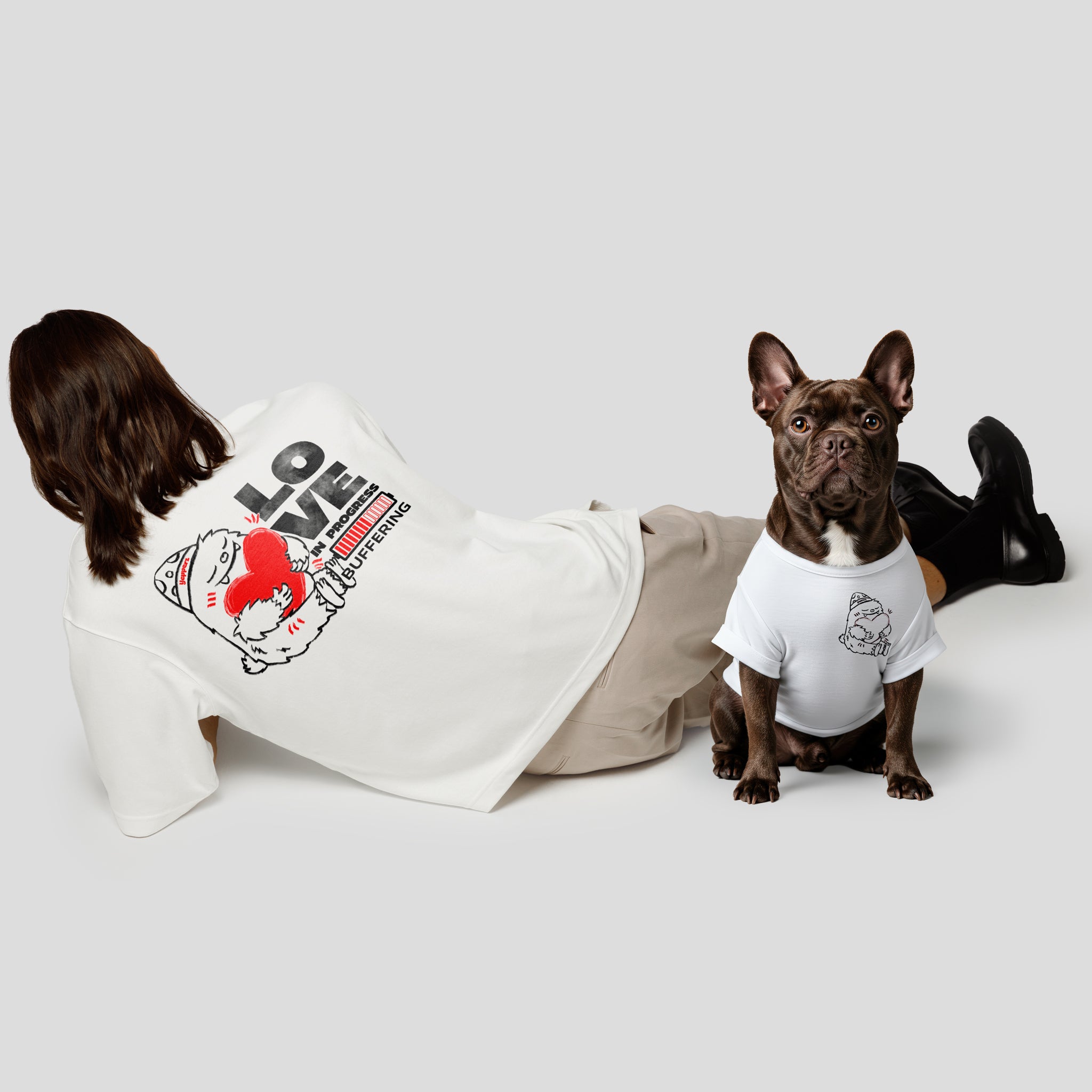 White Oversized Graphic T-Shirt – “Love In Progress” Unisex Streetwear Tee