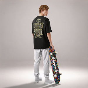 Black Oversized Graphic T-Shirt – “Born To Stand Out” Unisex Streetwear Tee