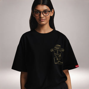 Black Oversized Graphic T-Shirt – “Born To Stand Out” Unisex Streetwear Tee